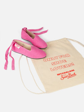 Woman pink terry slipper loafer | MY CHALOM SPECIAL EDITION - MC2 Saint Barth