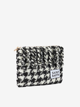 Parisienne blanket crossbody pouch bag with pied-de-poule pattern - MC2 Saint Barth