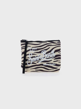 Aline lurex pochette with zebra print