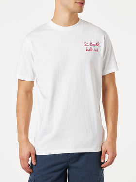 Herren-T-Shirt mit St. Barth Habituè-Stickerei