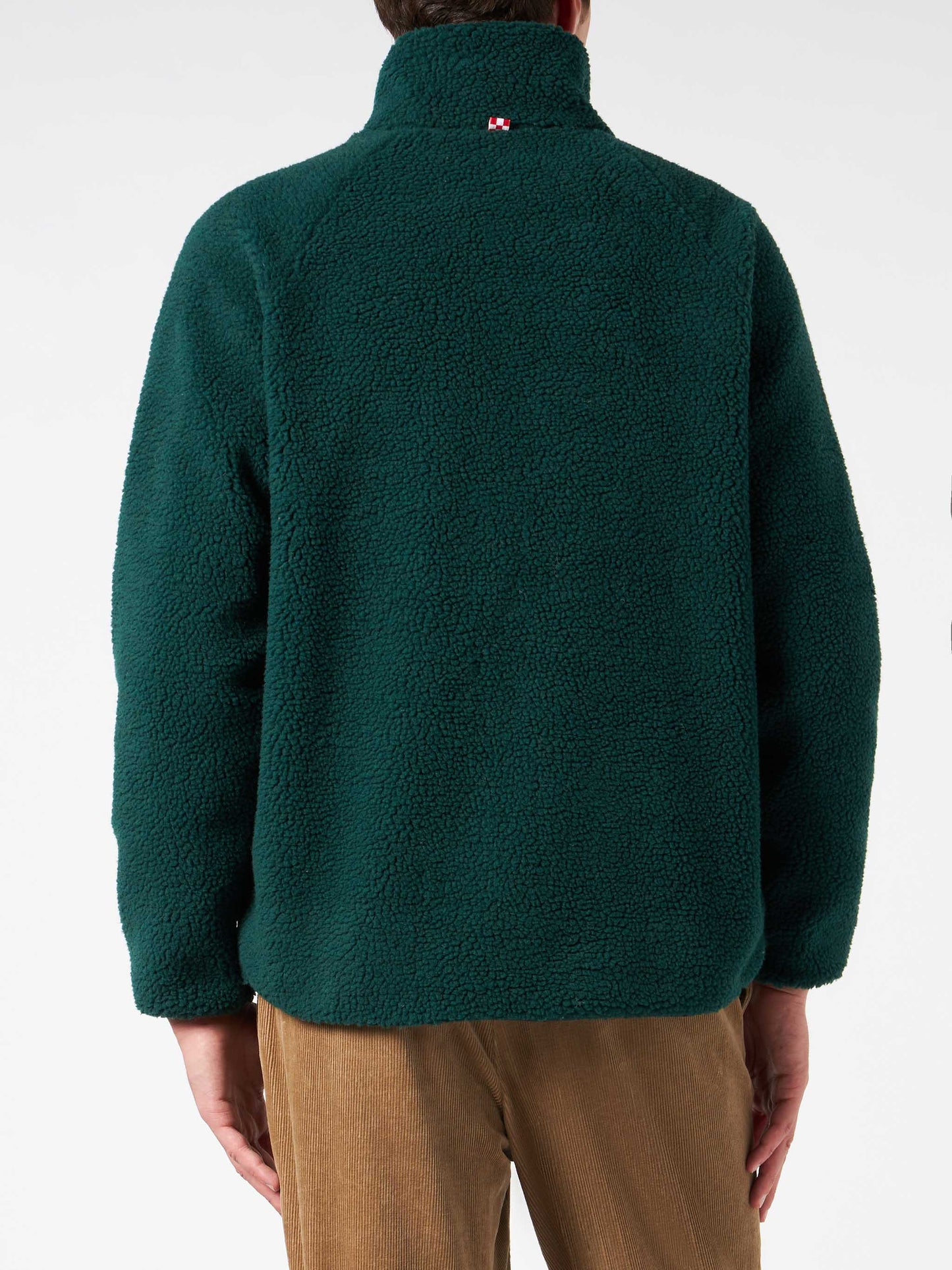 Man green sherpa jacket with check patch pockets - MC2 Saint Barth