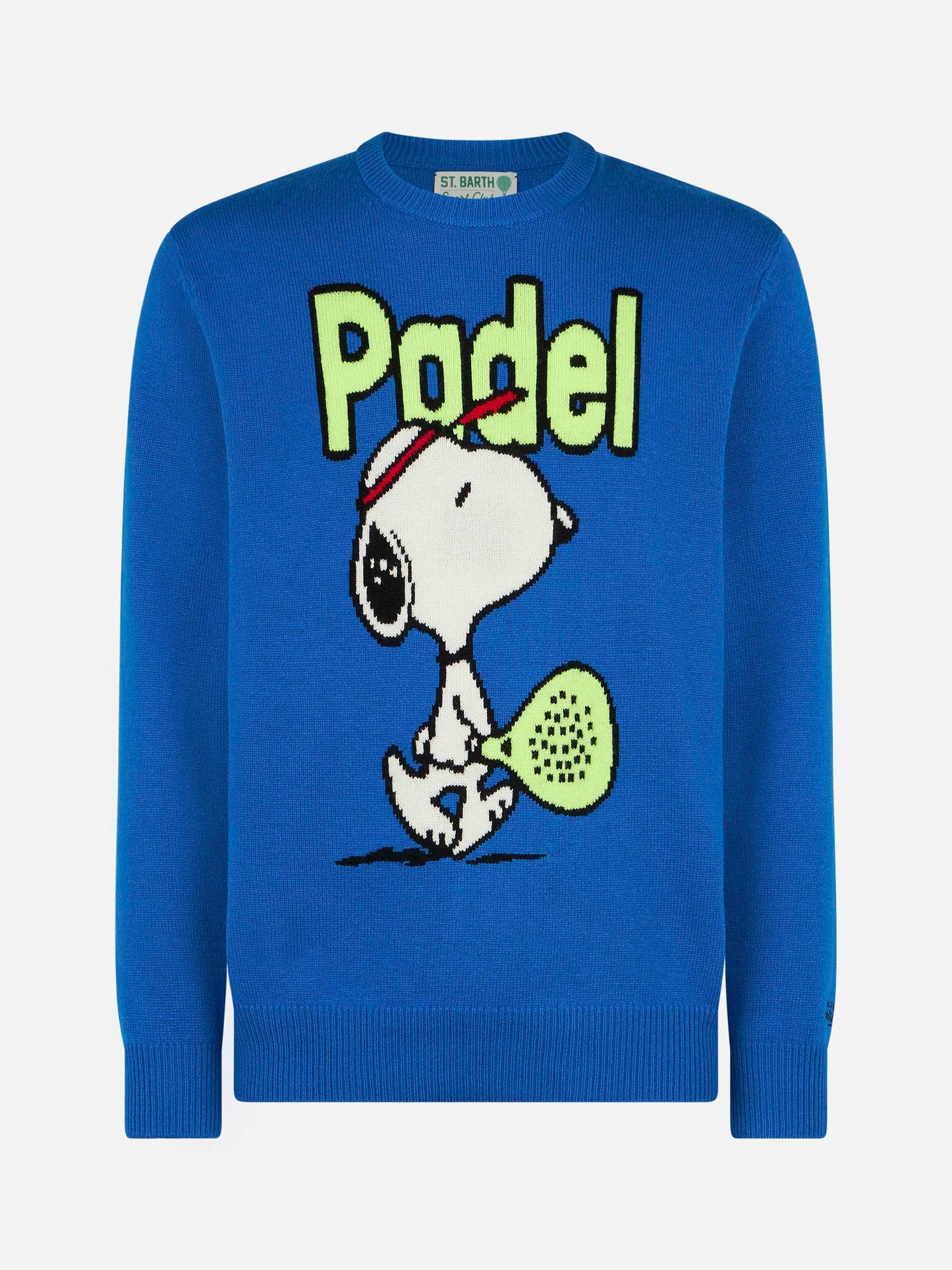 Man crewneck sweater with Snoopy padel jacquard | SNOOPY - ©PEANUTS SPECIAL EDITION - MC2 Saint Barth
