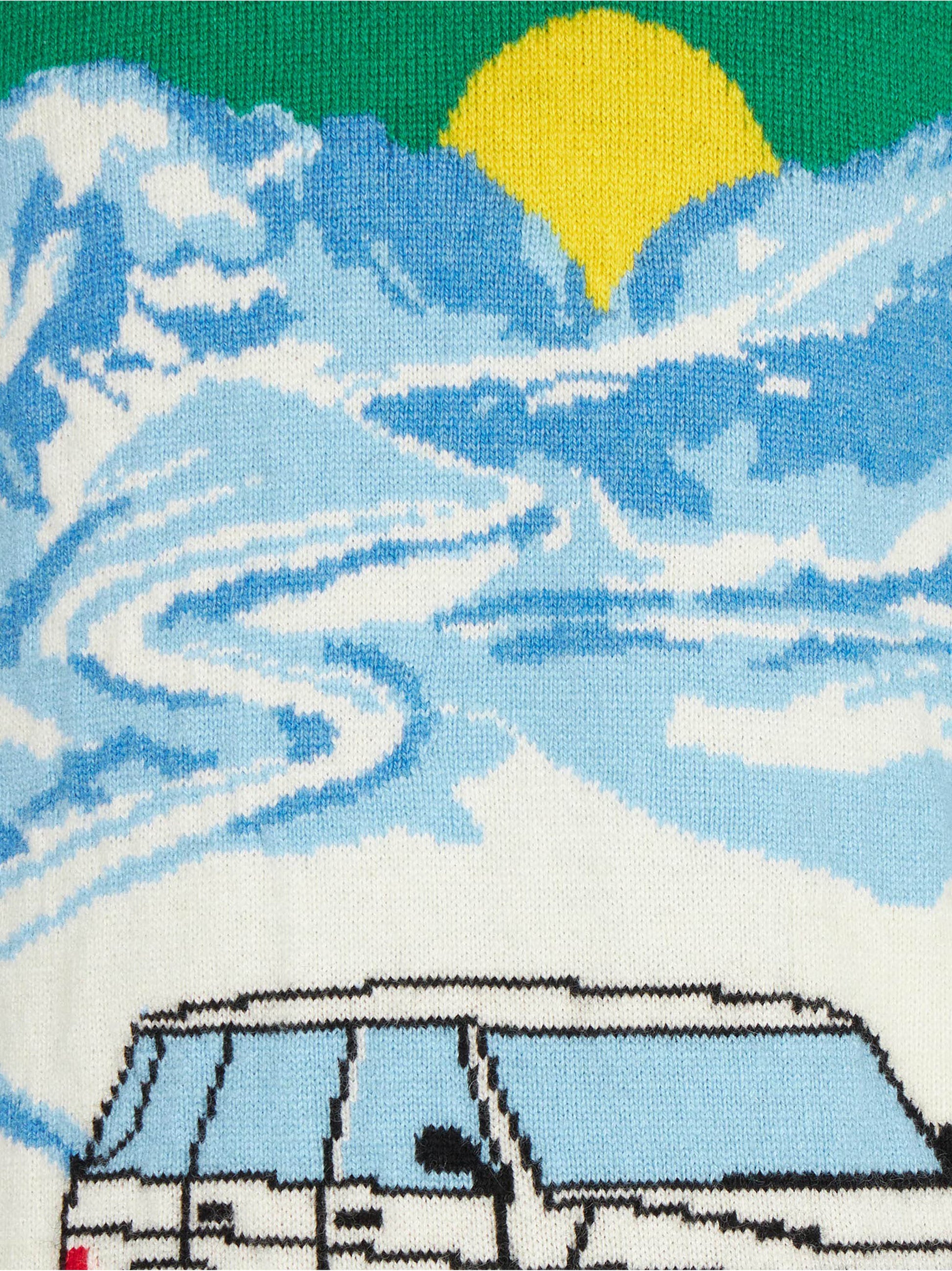 Boy green sweater with St. Moritz jacquard - MC2 Saint Barth