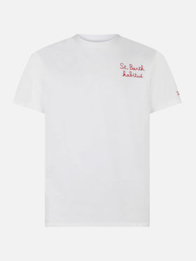 Herren-T-Shirt mit St. Barth Habituè-Stickerei