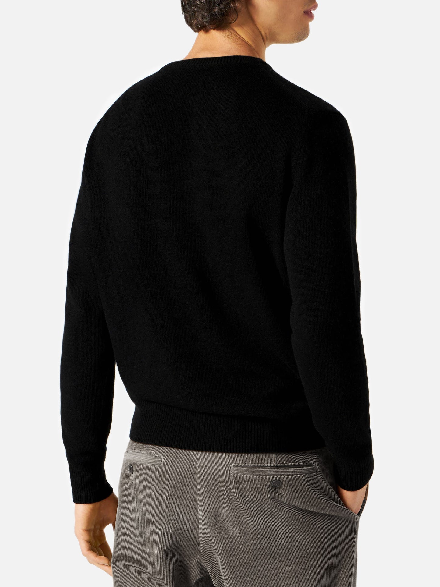 Maglione nero da uomo con jacquard Sun Mortiz