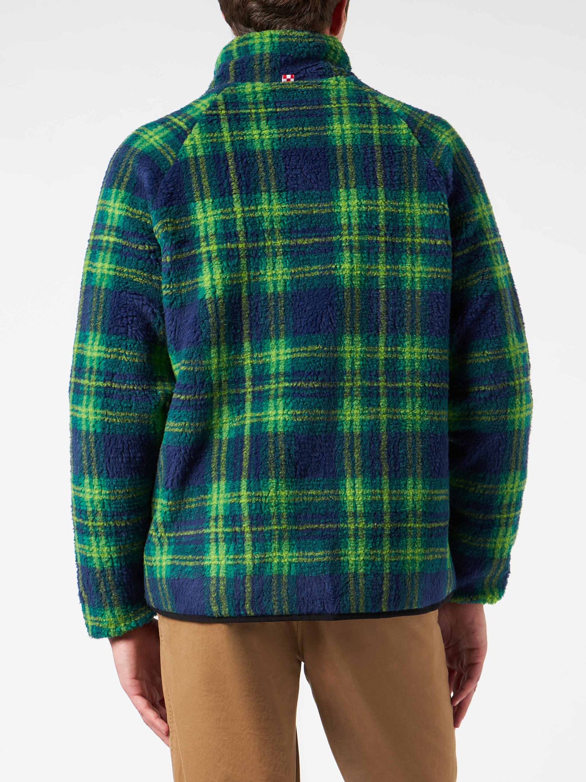 Man sherpa jacket with tartan print - MC2 Saint Barth
