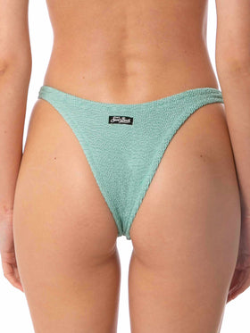 Naomi sage green crinkle cheeky swim briefs - MC2 Saint Barth