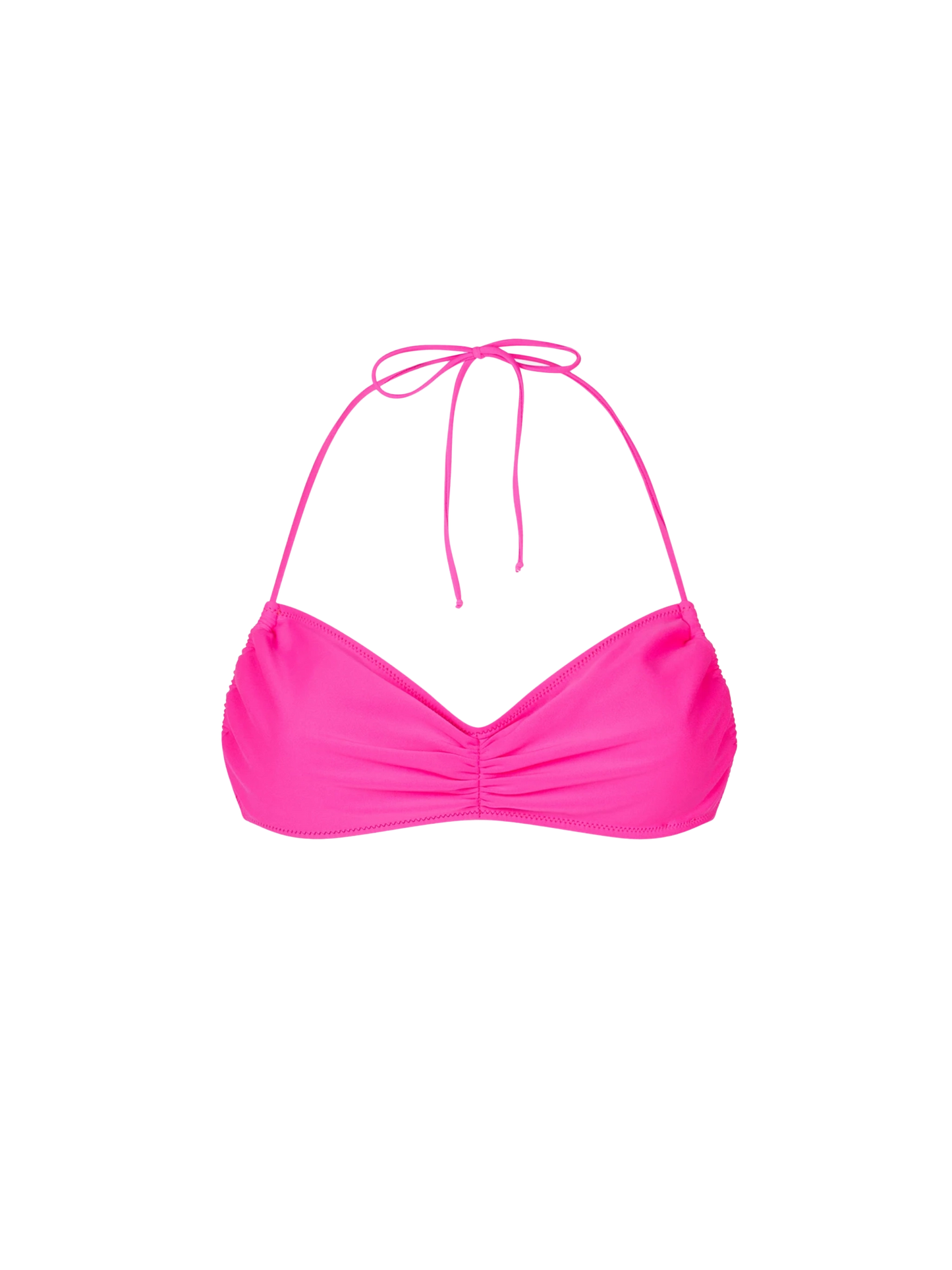 Woman fuchsia bandeau top swimsuit