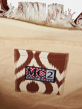 Vanity canvas shoulder bag with ikat print - MC2 Saint Barth