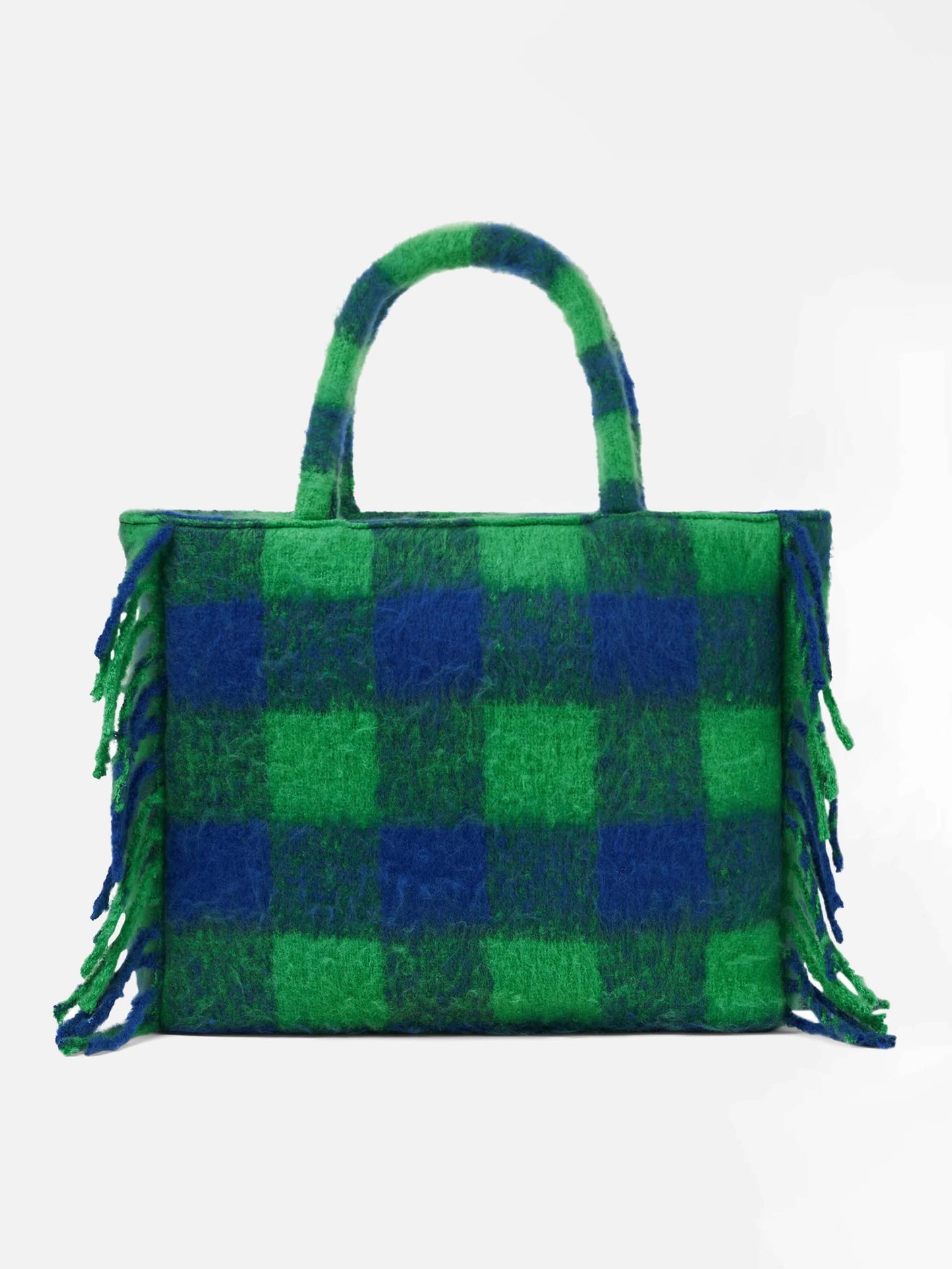Vanity blanket shoulder bag with green and blue check - MC2 Saint Barth
