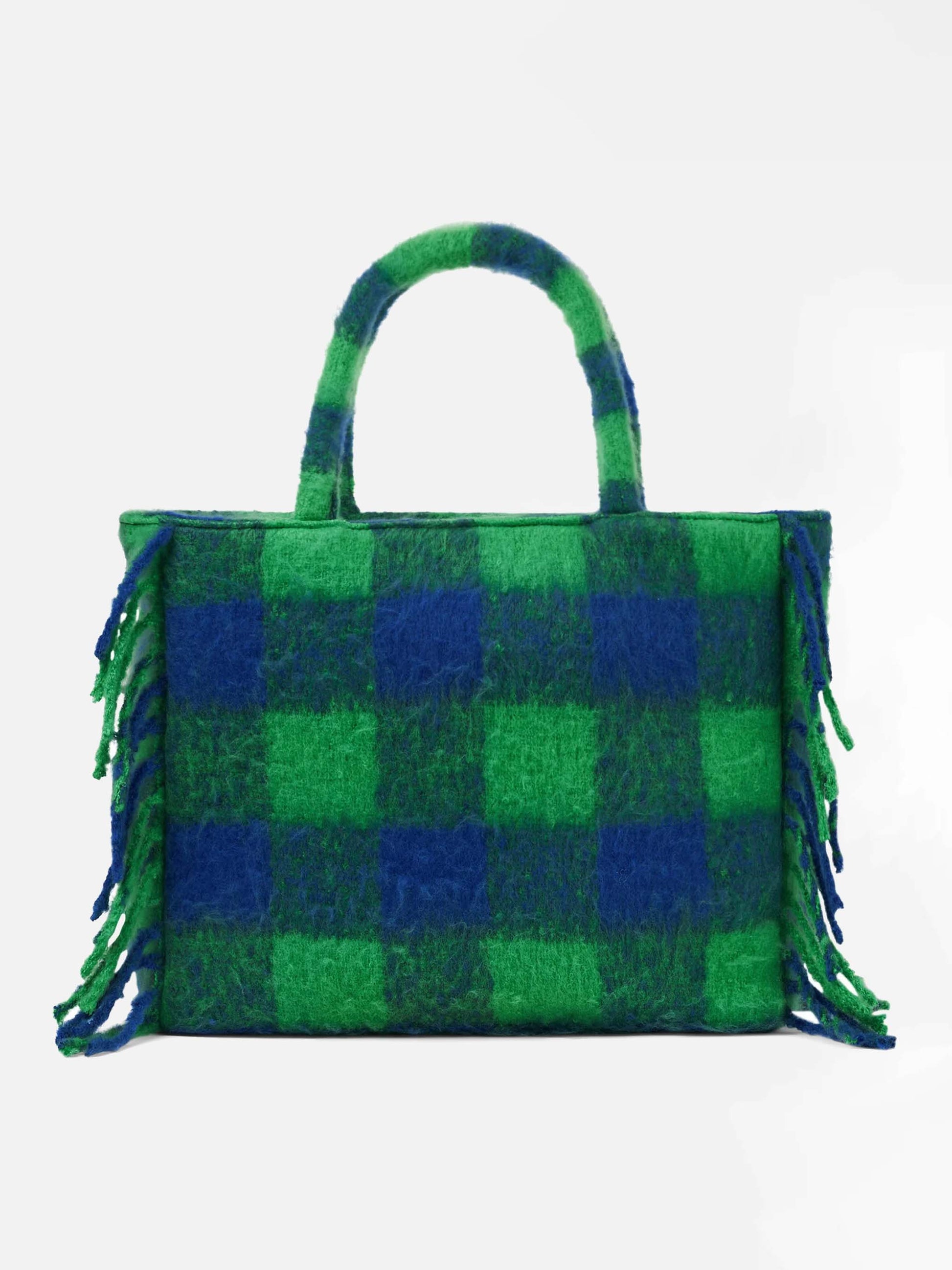 Vanity blanket shoulder bag with green and blue check - MC2 Saint Barth