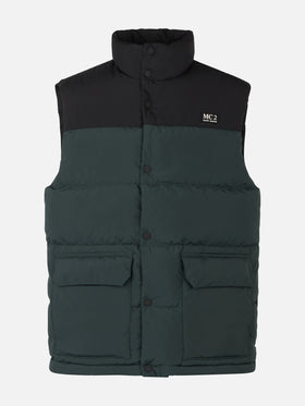 Man down padded green vest with pockets - MC2 Saint Barth