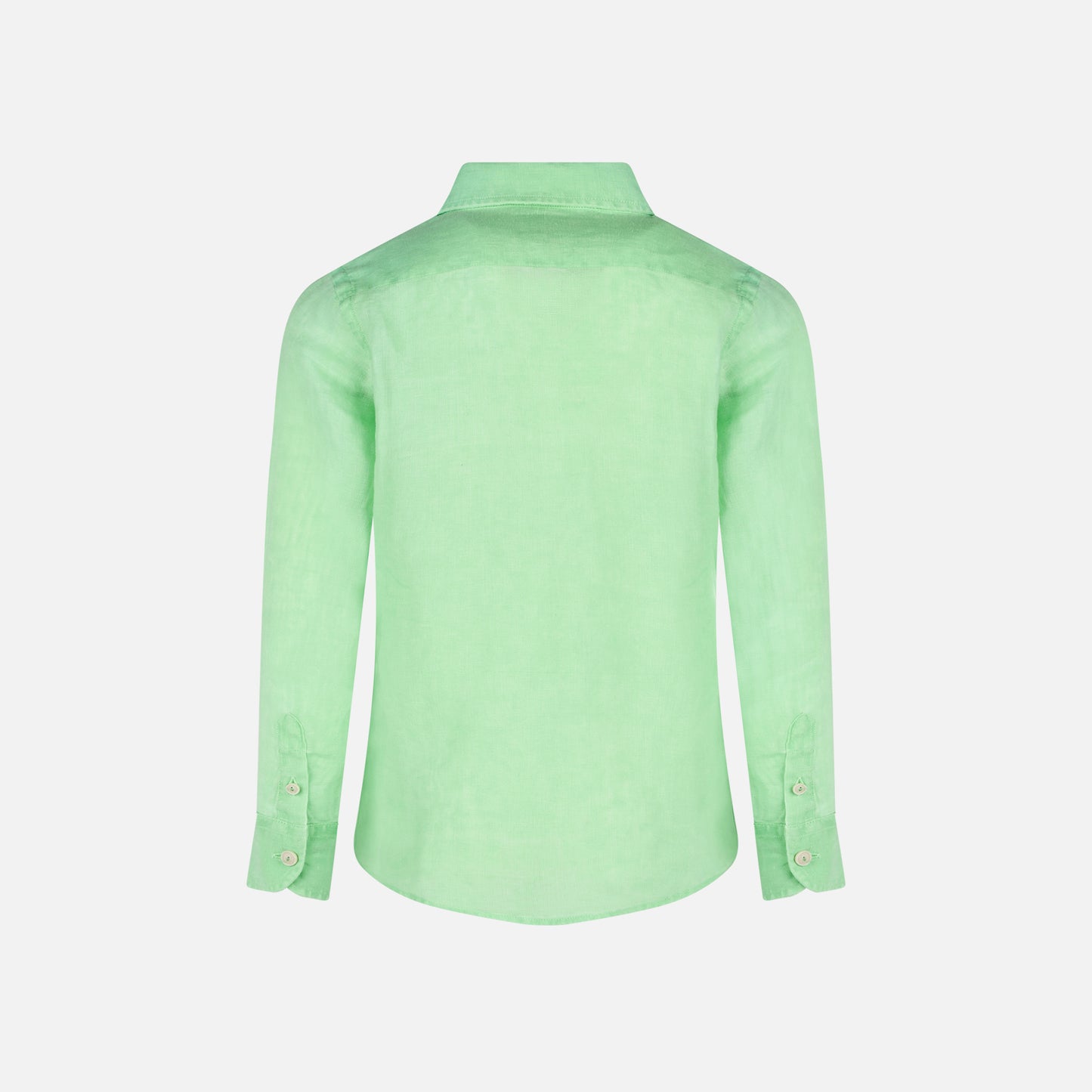 Water fluo green kid linen shirt Agnes - MC2 Saint Barth