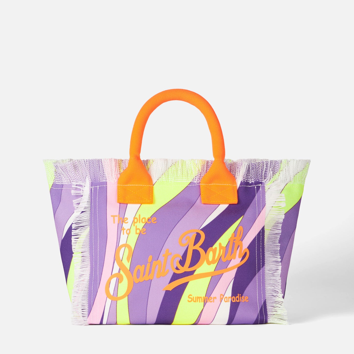 Mehrfarbige Colette-Handtasche aus Baumwollcanvas mit Wellendruck