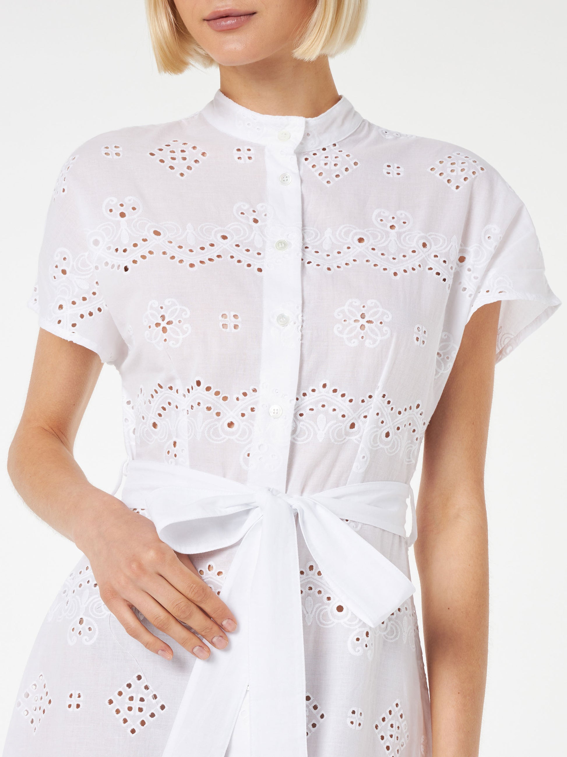 Woman white sangallo dress Keira - MC2 Saint Barth