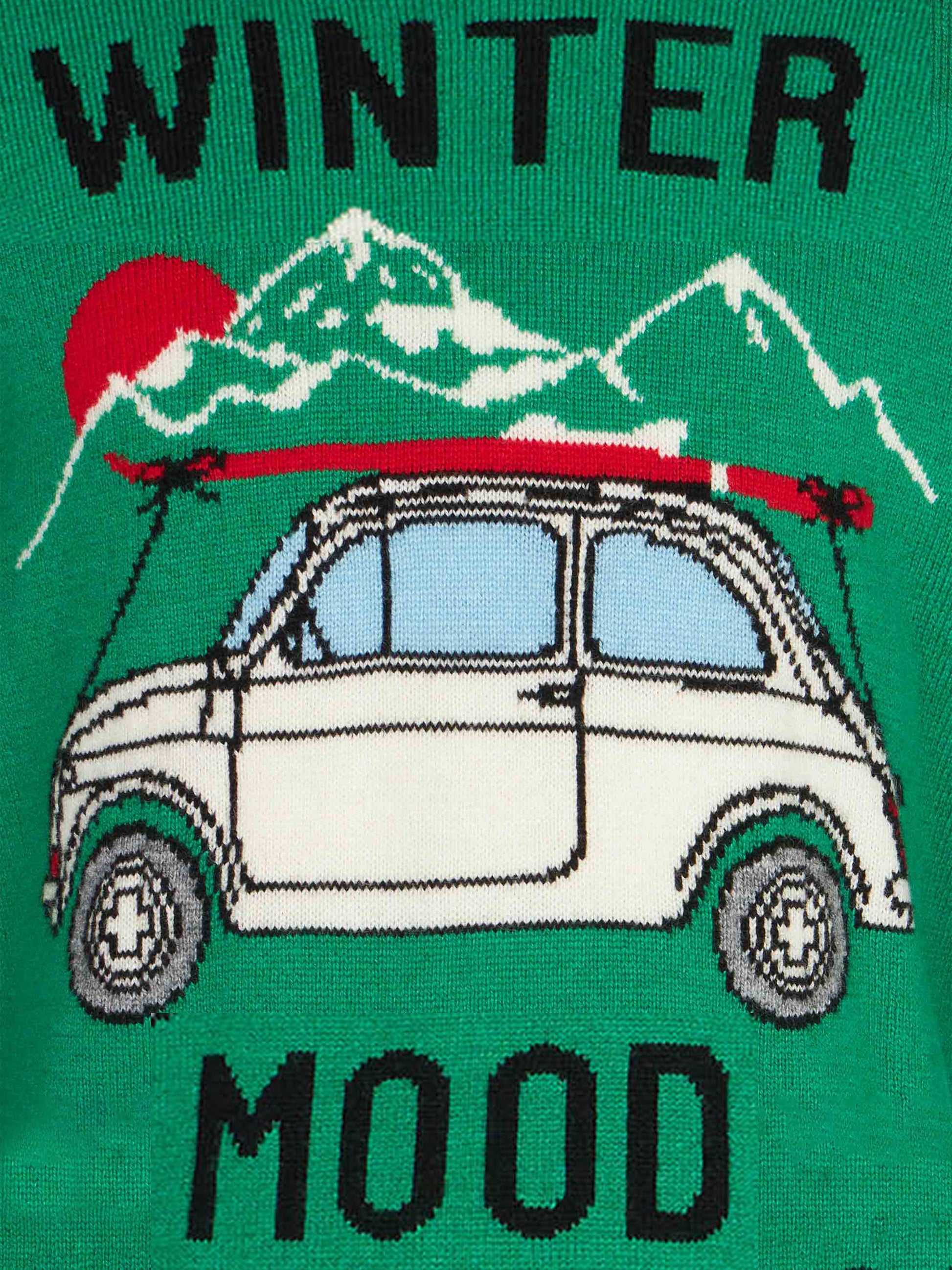 Boy cashmere blend sweater with car print | FIAT 500 SPECIAL EDITION - MC2 Saint Barth