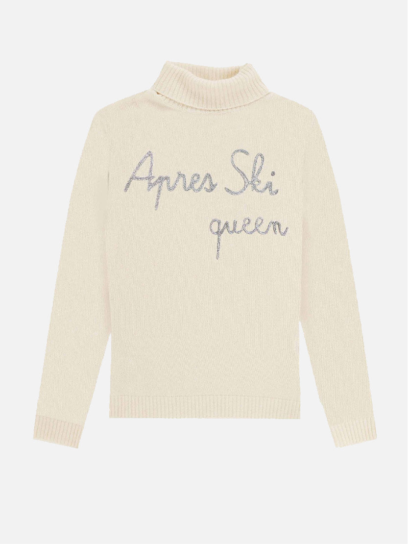 Damen-Rollkragenpullover mit Après-Ski-Lurex-Stickerei