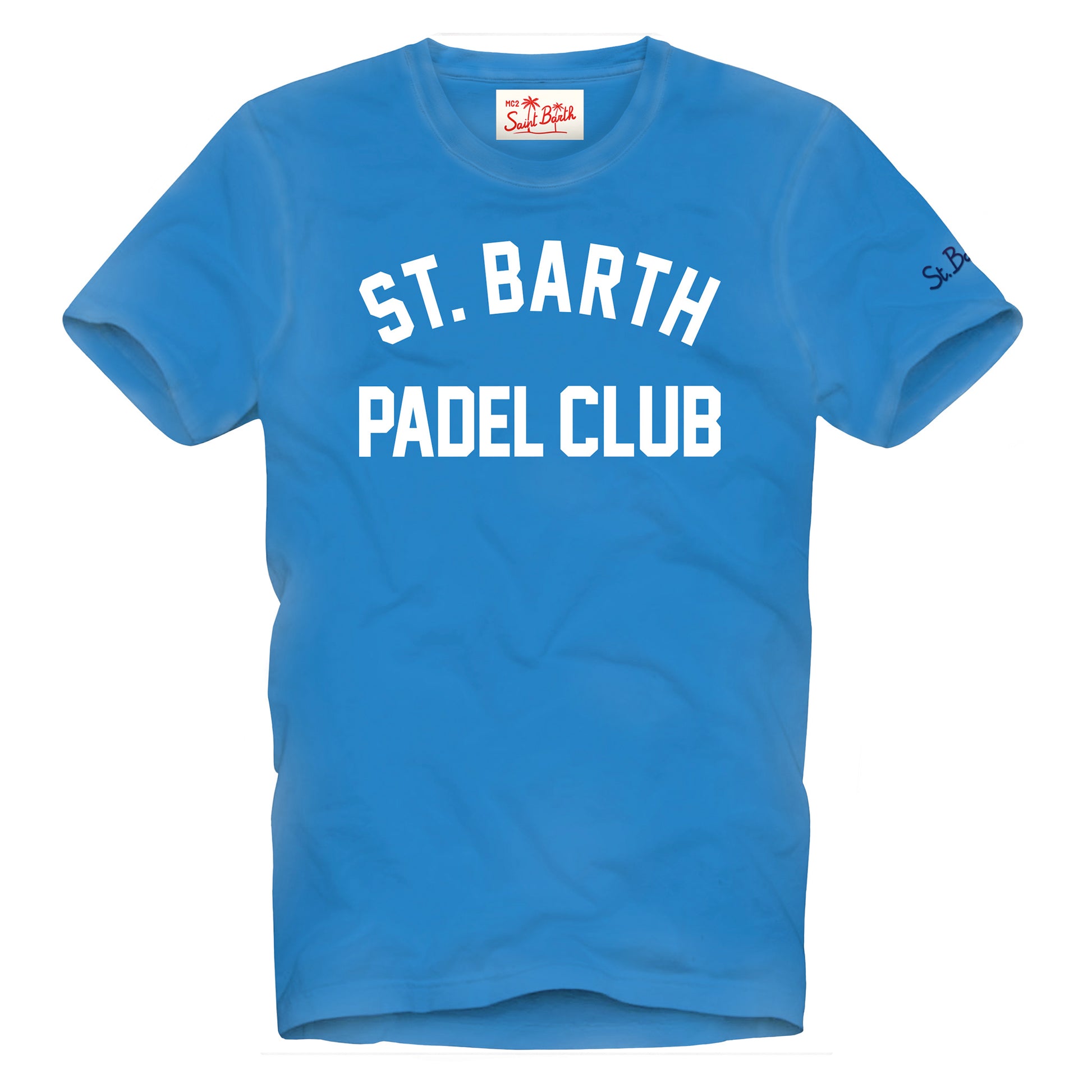 Man cotton vintage treatment t-shirt with St. Barth Padel Club print - MC2 Saint Barth