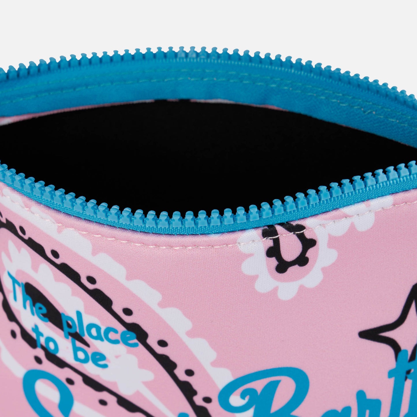 Aline scuba pochette with pink paisley print