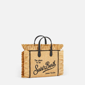 Mini-Vanity-Strohtasche mit Stickerei