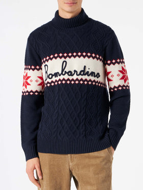 Half-turtleneck sweater with Bombardino lettering - MC2 Saint Barth