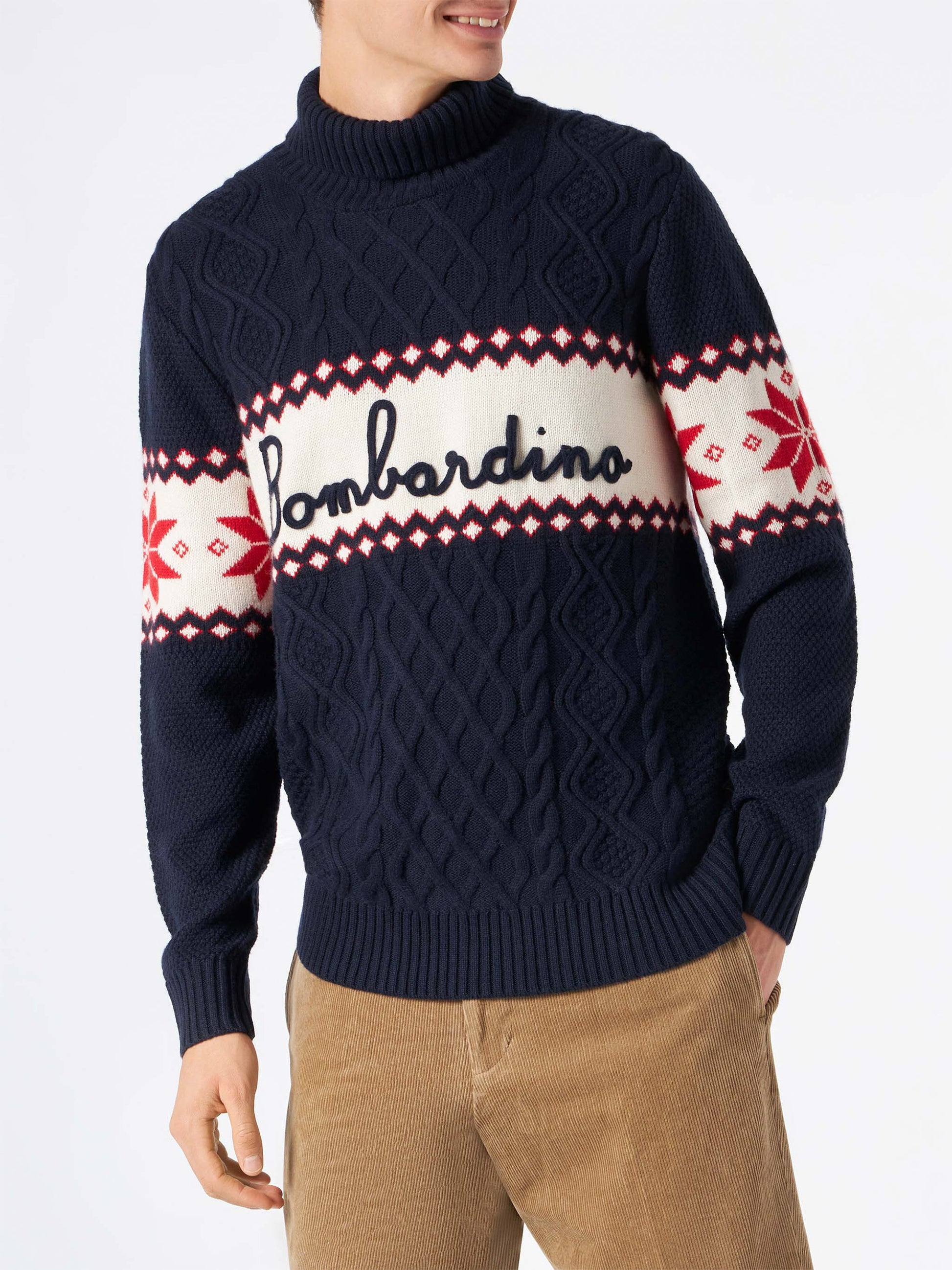 Half-turtleneck sweater with Bombardino lettering - MC2 Saint Barth