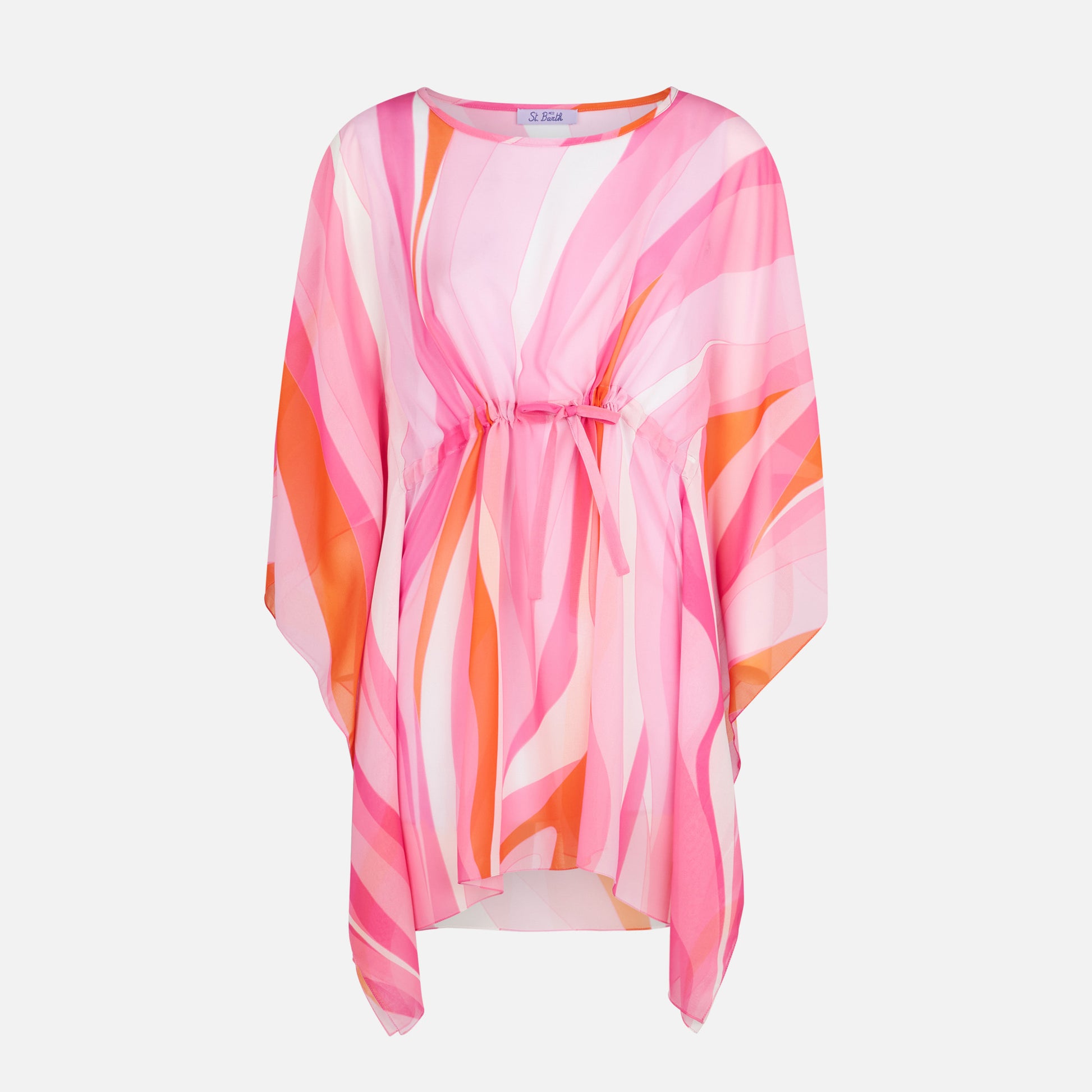 Pink and orange wave print caftan - MC2 Saint Barth