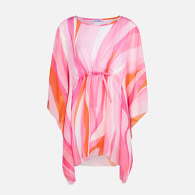 Pink and orange wave print caftan - MC2 Saint Barth