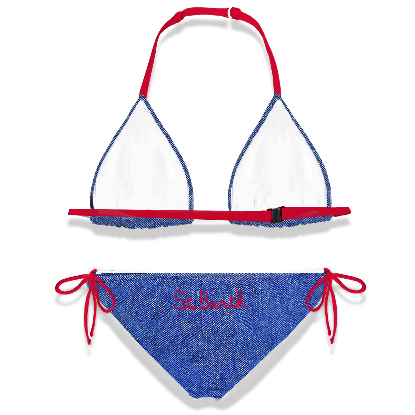 Girl bikini strawberry denim - MC2 Saint Barth