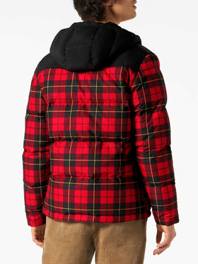 Man hooded down jacket Baxter with tartan print - MC2 Saint Barth