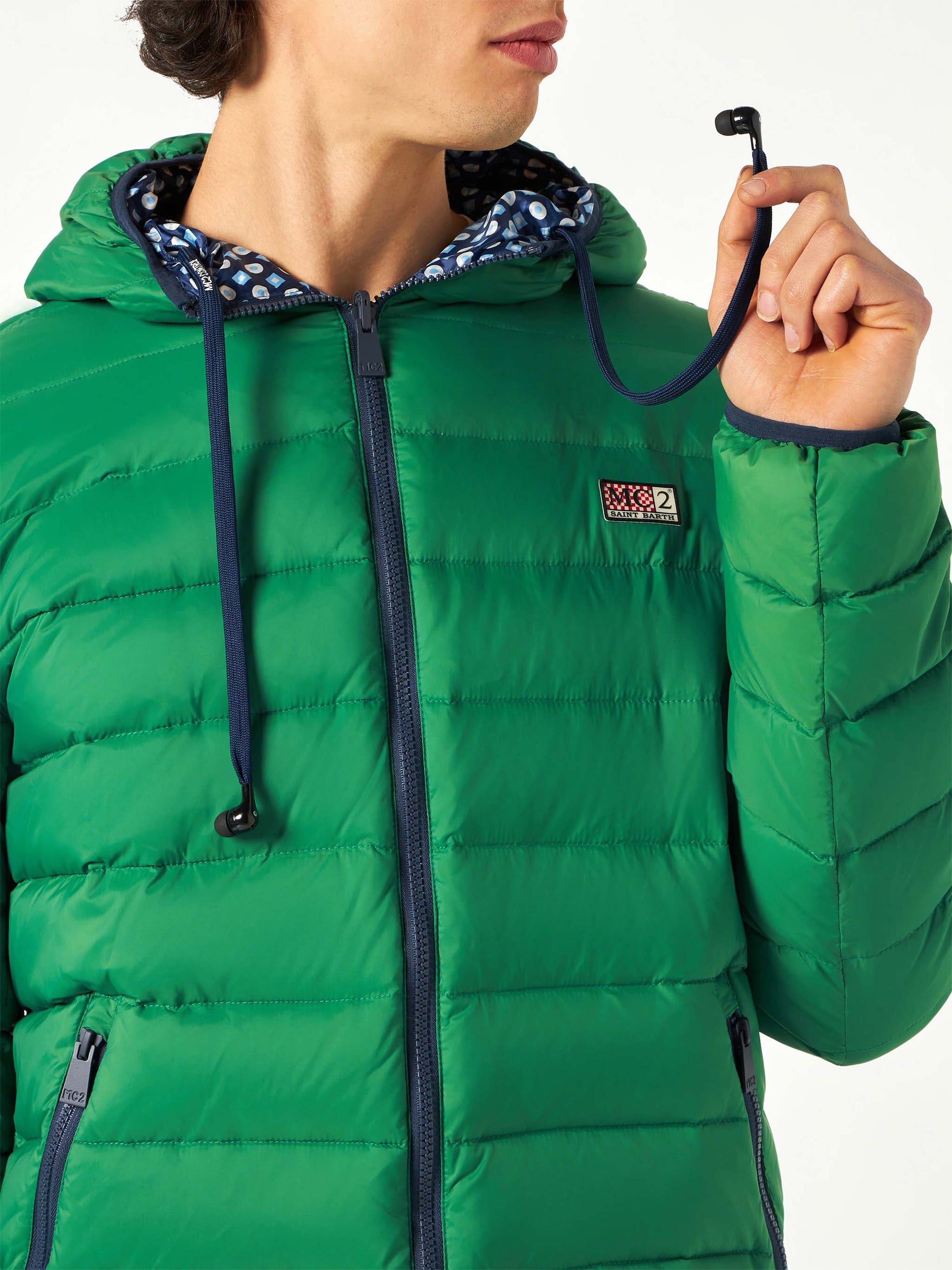 Man double face green down jacket Courchevel - MC2 Saint Barth