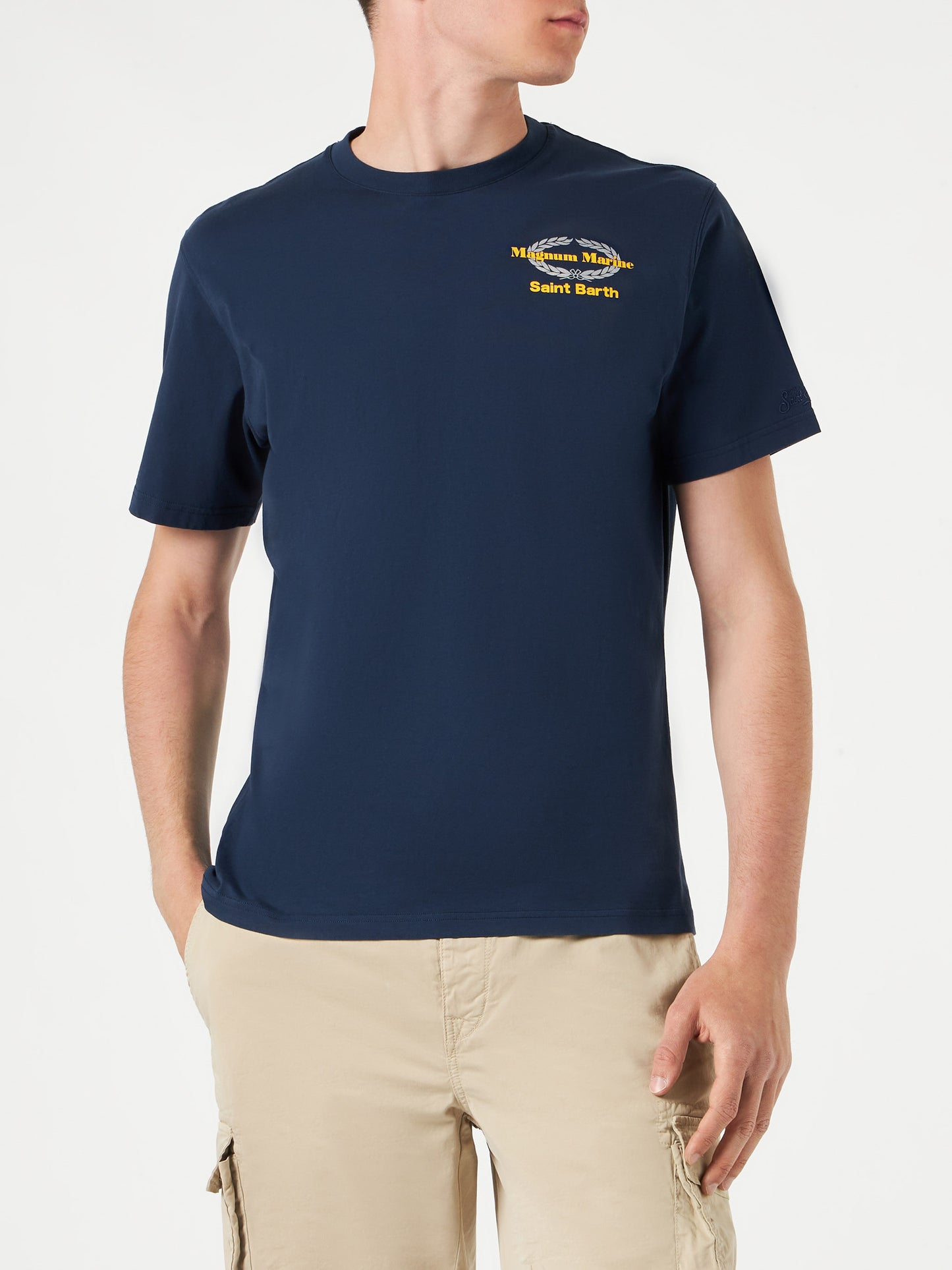 Man cotton t-shirt with Magnum Marine print | MAGNUM MARINE SPECIAL EDITION - MC2 Saint Barth