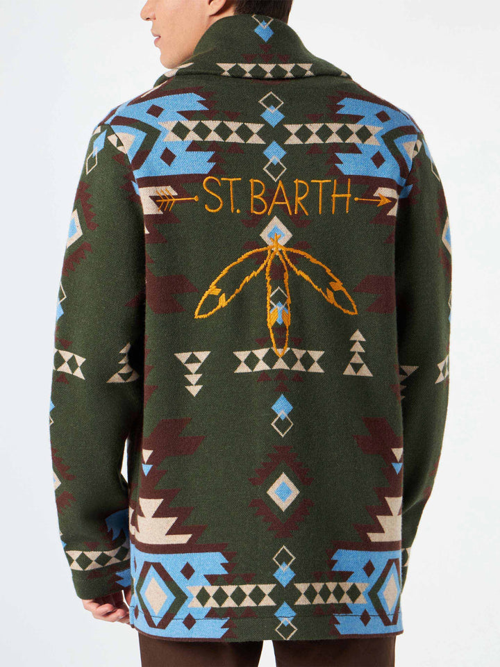 Man knit jacket with embroidery - MC2 Saint Barth