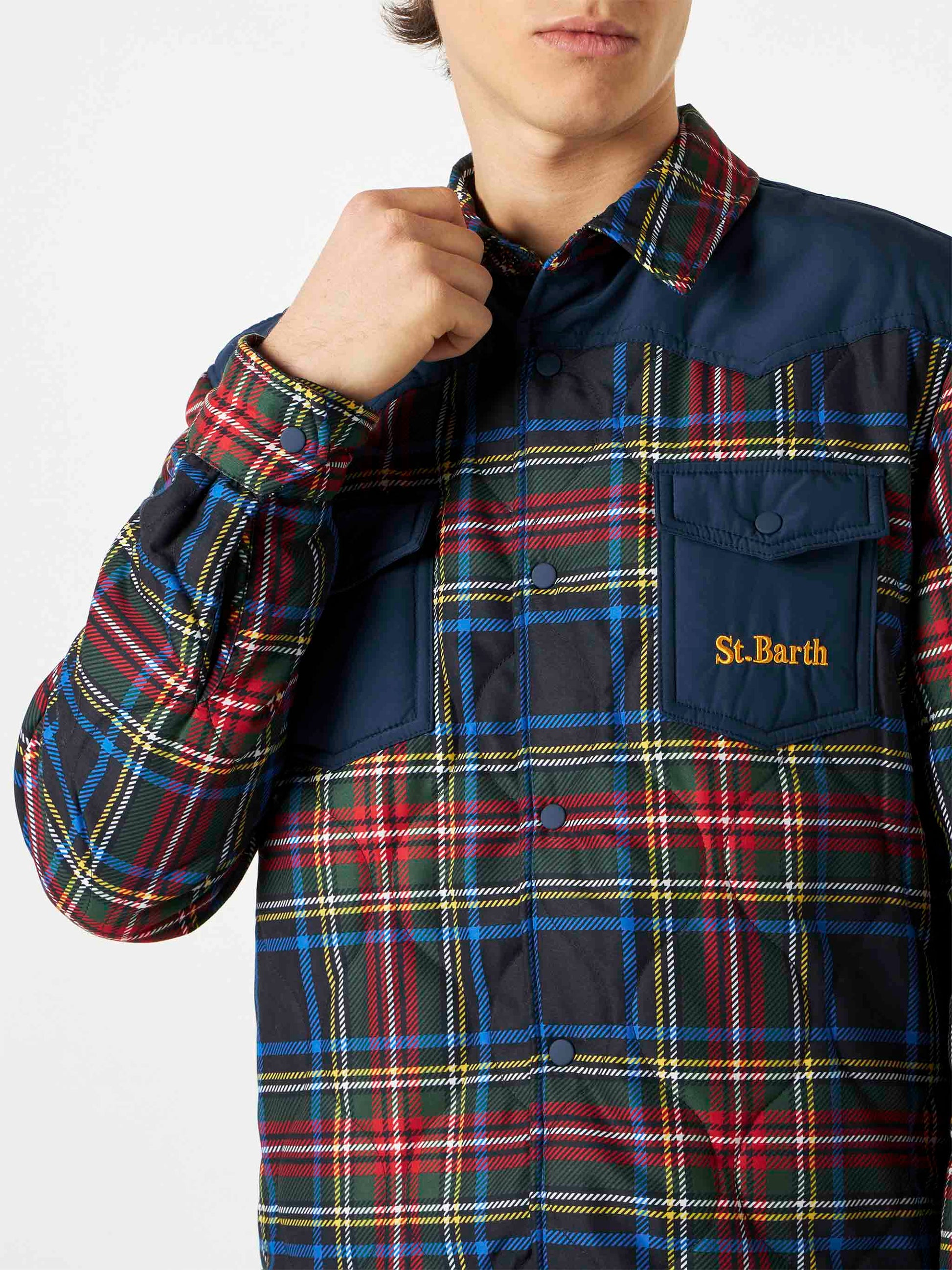 Man tartan padded overshirt with patch pockets - MC2 Saint Barth
