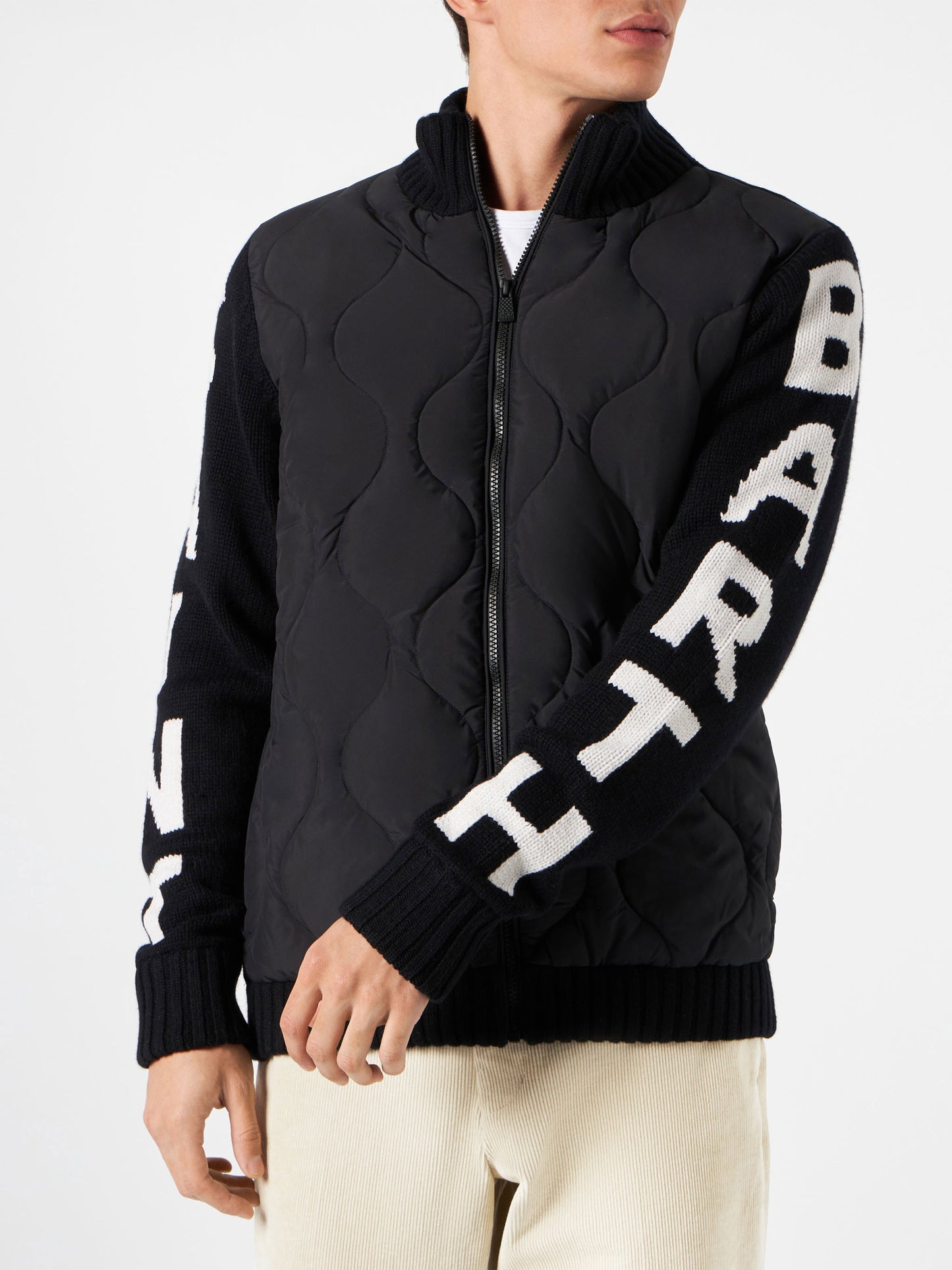 Man black padded jacket - MC2 Saint Barth