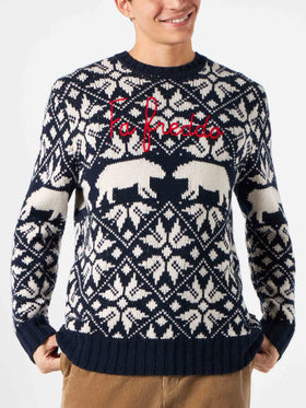 Man sweater Bombardino with norwegian jacquard and Fa Freddo embroidery - MC2 Saint Barth