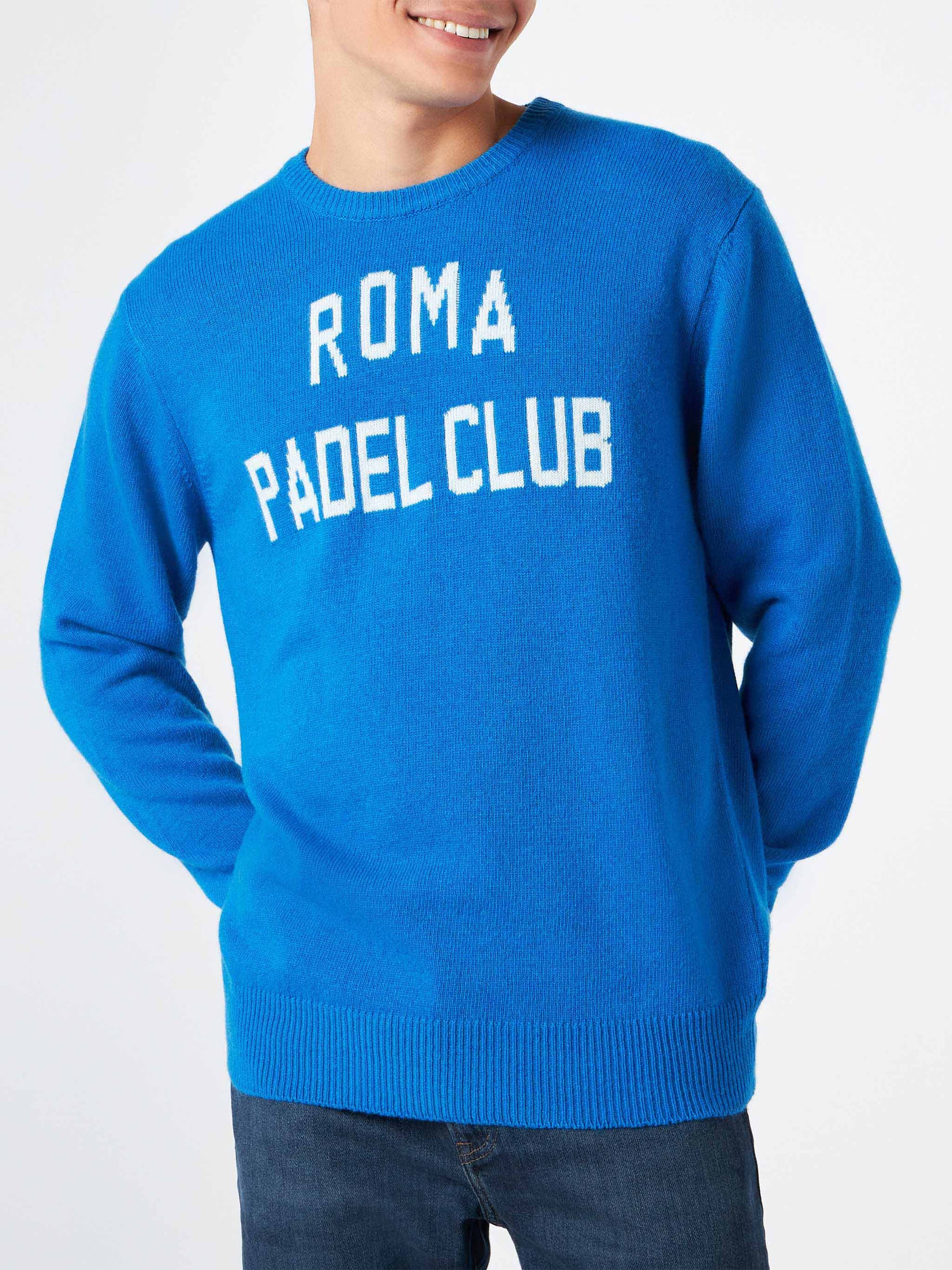 Man sweater with Roma Padel Club jacquard - MC2 Saint Barth