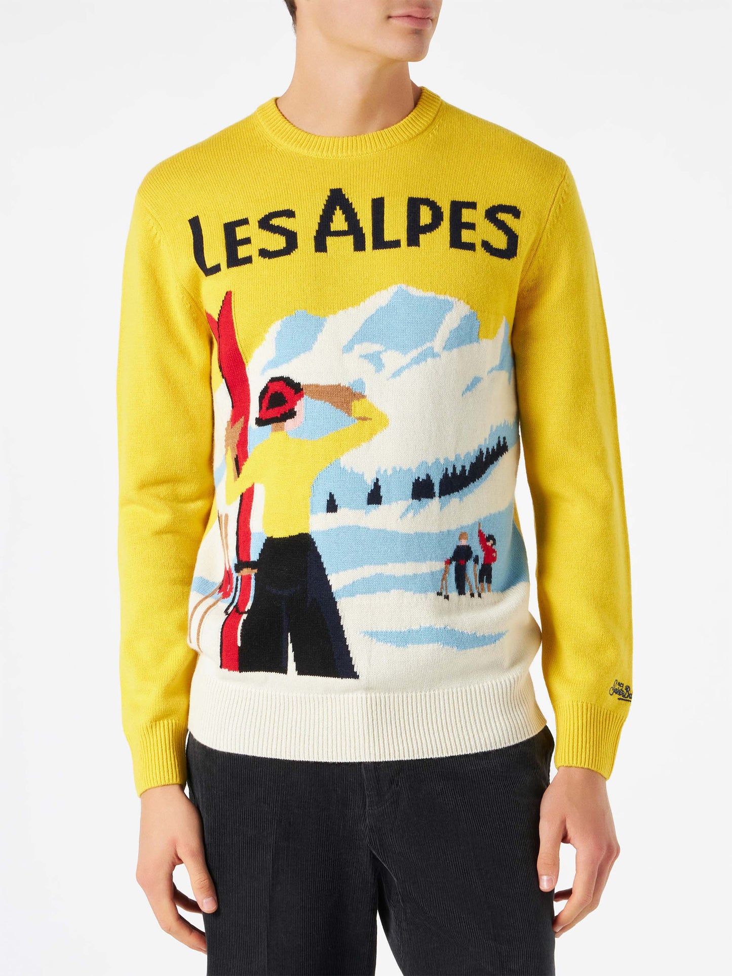 Man sweater with Les Alpes postcard - MC2 Saint Barth