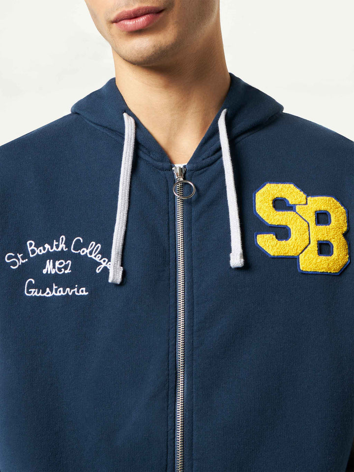 Man cotton sweatshirt with patch and embroidery - MC2 Saint Barth