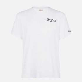 Man cotton t-shirt with St. Barth surf print - MC2 Saint Barth