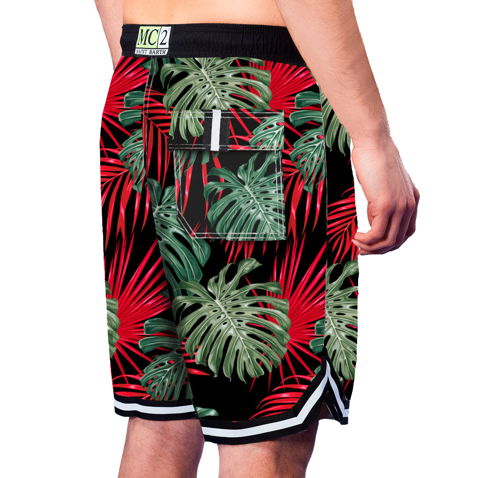 Costume da bagno con stampa tropicale stile surf