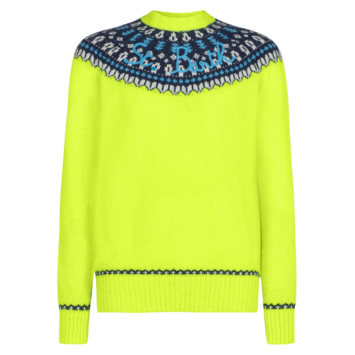 Maglione da uomo garzato con jacquard islandese
