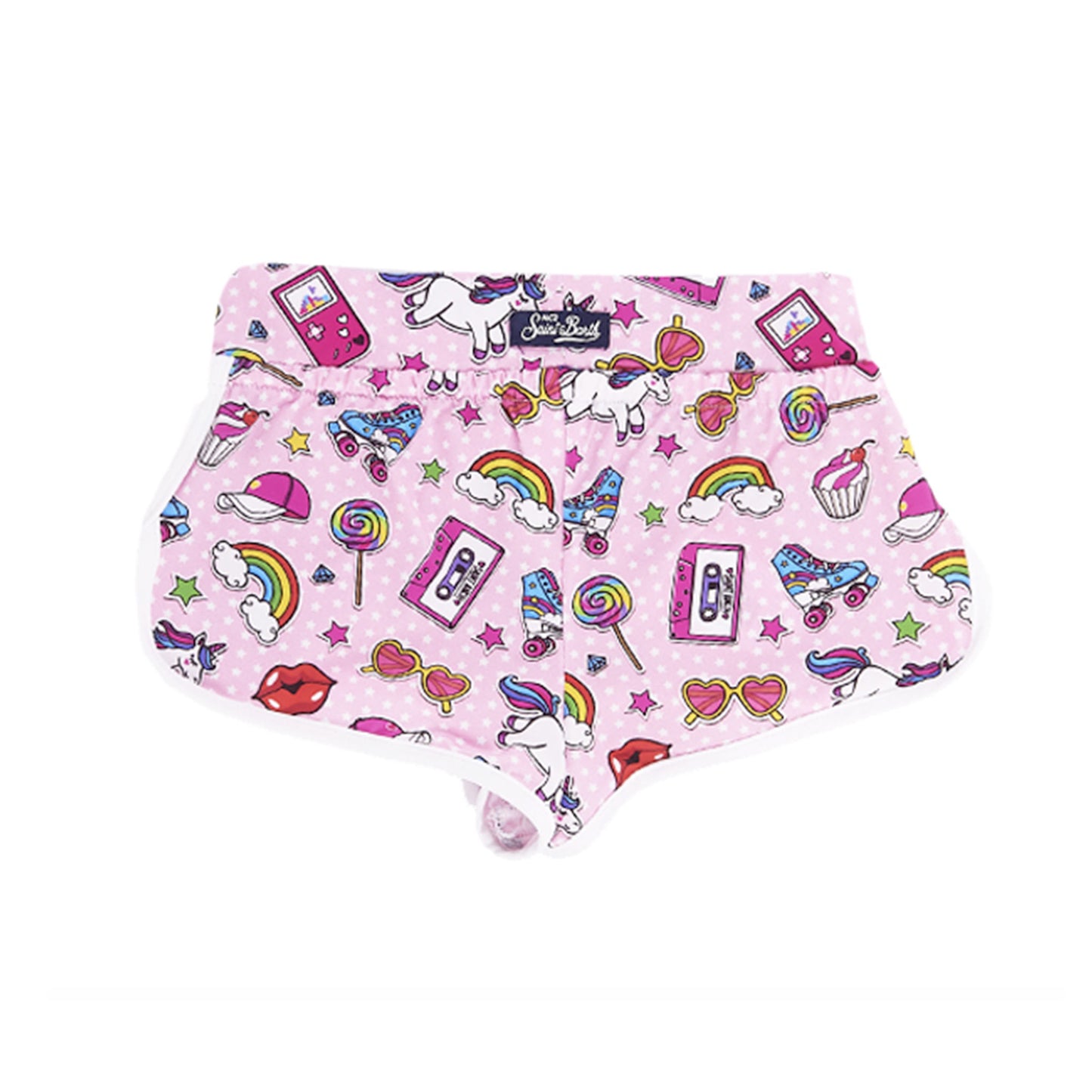 Ninenties patch print girl beach shorts - MC2 Saint Barth