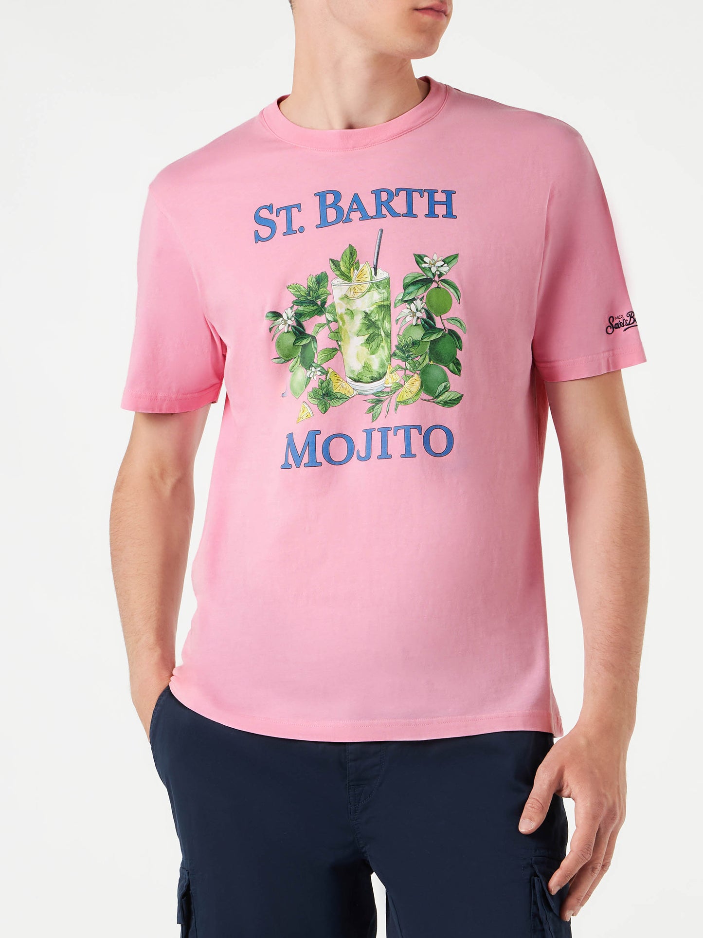 Man cotton t-shirt with St. Barth Mojito print - MC2 Saint Barth
