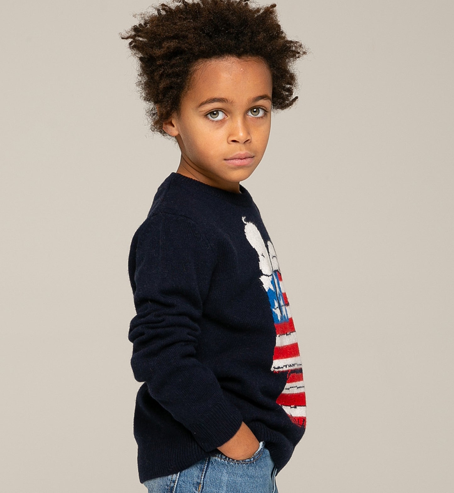 Kinderpullover mit Snoopy-Jacquard-Print | Peanuts™ Sonderausgabe