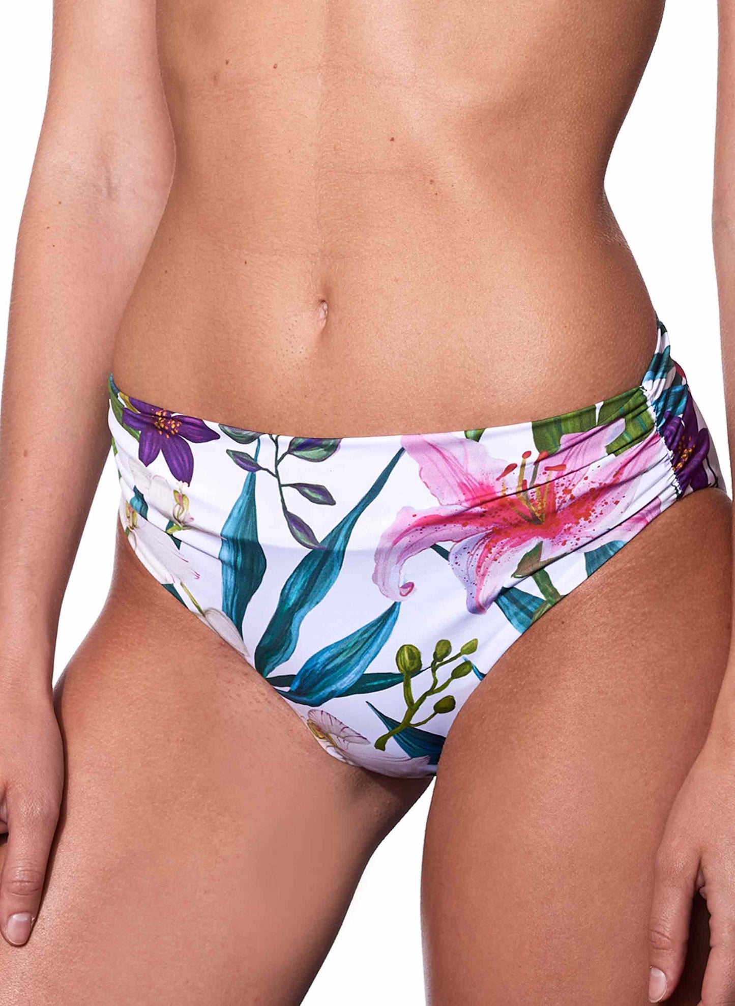 Tropical print high waist swim briefs - MC2 Saint Barth