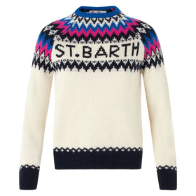 Woman crewneck nordic jacquard sweater - MC2 Saint Barth