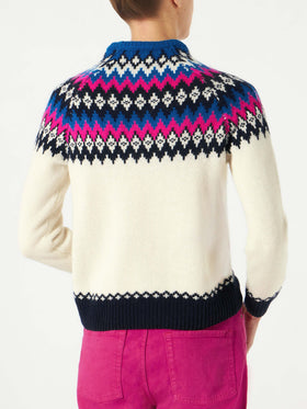 Woman crewneck nordic jacquard sweater - MC2 Saint Barth