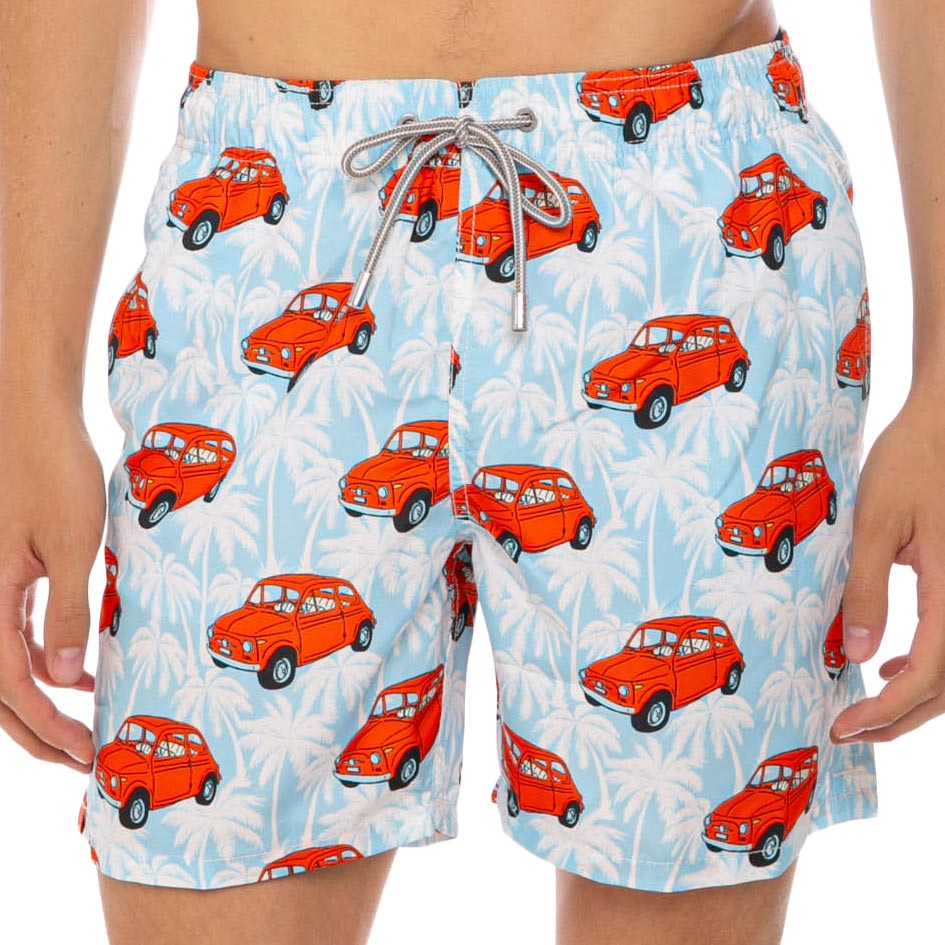 Man swim shorts with Fiat 500 car print | |FIAT© 500 Special Edition - MC2 Saint Barth