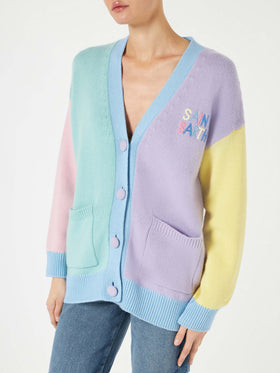 Woman cardigan with pockets and Saint Barth embroidery - MC2 Saint Barth